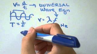 Wave Motion Universal Wave Equation vlambdafrequence PeriodT1frequency [upl. by Burnley]