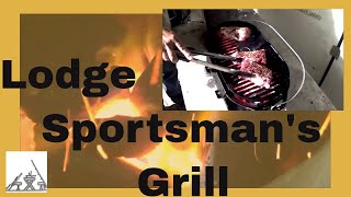 Lodge Sportsmans Grill Unbox Assemble Season and Cook [upl. by Nosak]