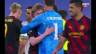 De Bruyne and Courtois hugging after Real Madrid vs Man City game 👀😳 [upl. by Aniri]