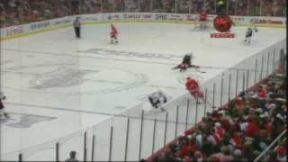 Mike Brown hits Jiri Hudler May 1 2009 [upl. by Scever10]