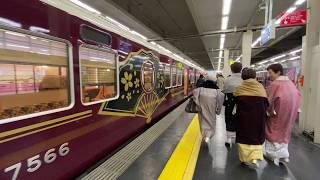 【乗車】阪急 京とれいん雅洛 坪庭のある京町家をイメージ  Hankyu Kyotrain GARAKU 2019323 【4K】 [upl. by Novad]