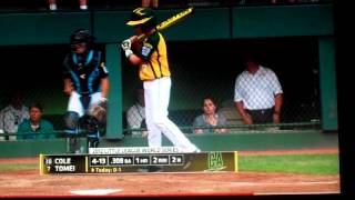 LLWS 2012 Clips Tennessee vs California Part 15 Tomeis RBI Double [upl. by Mitch]