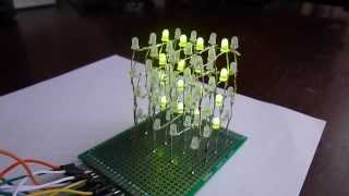 LED Cube 4x4x4 MSP430G2553 Launchpad SN74HC595N [upl. by Aruasi]