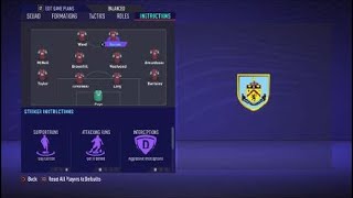 FIFA 21 Custom Tactics  Recreate 442 of Burnley  Instructions  Replicate real systems [upl. by Arolf149]