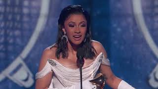 Cardi B Wins Best Rap Album  2019 GRAMMYs Acceptance Speech [upl. by Lseil]