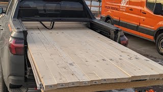 hauling sheets of 4x8 drywall sheets in a 2023 Hyundai Santa cruz [upl. by Stanley]