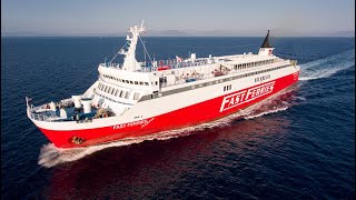 Departure fast ferries Andros from Rafina [upl. by Nanyk511]