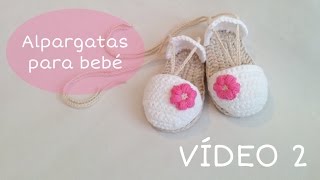 Sandalias o alpargatas para bebé tejidas a crochet VIDEO II [upl. by Kristie783]