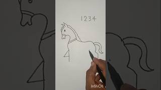 How to draw horse easy and simple way animals horse youtubeshorts [upl. by Alyose]