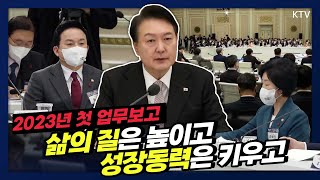 윤석열 대통령 2023년 국토교통·환경 정책방향 보고 참석 국토교통부와 환경부의 업무보고 현장과 모두발언 풀버전 [upl. by Piggy781]