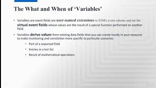 ArcSight ESM Variables Overview [upl. by Ominorej]