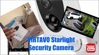 VIRTAVO Starlight Battery Powered Camera Set Up and Review homesecuritySamanthaaa Cabey [upl. by Mountford]