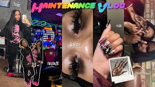 MAINTENANCE VLOG hair lashes nails going out etc  JAAHDIORR [upl. by Akemor]