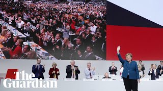 Angela Merkel receives standing ovation after farewell speech [upl. by Easlehc]