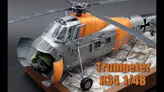 Trumpeter 148 HH34 Sikorsky Full Build [upl. by Ettennej]