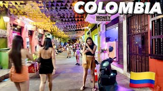 🇨🇴 What a Vibe  Cartagena Colombia  4k Walk Block Party [upl. by Kcinomod]