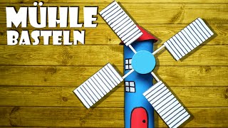 🎡 Windmühle basteln aus Papier  paper windmill DIY craft 4K [upl. by Rysler]