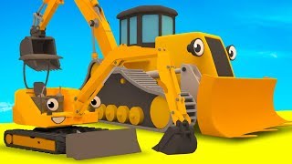 Diggers Tractor Excavator Garbage Truck amp Muddy Construction Vehicles For Kids  Geckos Garage [upl. by Asserrac845]