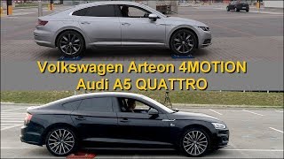 SLIP TEST  4Motion vs Quattro  Volkswagen Arteon vs Audi A5  4x4testsonrollers [upl. by Molli]