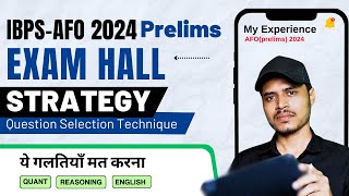 EXAM HALL STRATEGY For IBPSAFOPrelims 2024  Question Selection by Vimal Sir agroacademylive [upl. by Bergren]