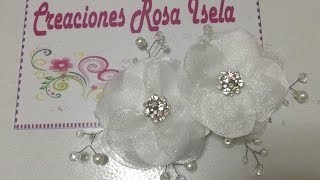 Tocado con flores piedras y perlas para el cabello VIDEO No 101 [upl. by Atteuqihc]