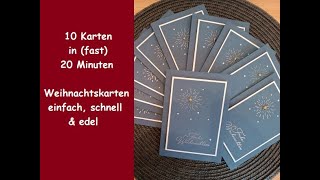 10 edle Weihnachtskarten in fast 20 Minuten  Nacht voller Sterne  EmaillePerlen  Stampin´ Up® [upl. by Netneuq]