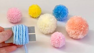 【毛糸】厚紙で作るポンポンの作り方／Yarn How to make Cardboard Pom Pom Maker [upl. by Virgie]