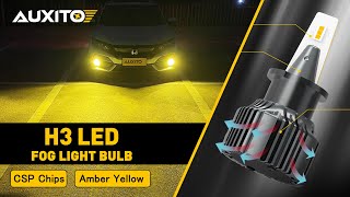 AUXITO H3 LED Fog Light Bulbs 3000K Golden Yellow Light 6000LM Per Set [upl. by Eillam209]