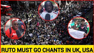 Kenyans in UK USA storms kenya embassy chanting Ruto must go Massive demonstrations in Uk USA [upl. by Sidon977]