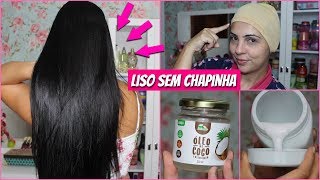 Liso Sem Chapinha e Sem Química ALISAMENTO NATURAL MARAVILHOSO Brilho e Sedosidade [upl. by Erdnassak]