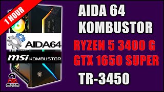 GTX 1650 Super  Ryzen 5 3400G  Power  AIDA64  MSI Kombustor  Torture Test  TR3450 Gaming PC [upl. by Haila]