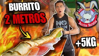 ME COMO BURRITO DE 2 METROS EN 1 HORA NUEVO RÉCORD  BURRITOS GRATIS DE POR VIDA🔥🌯foodchallenge [upl. by Reniti524]