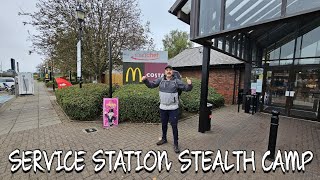 SERVICE STATION STEALTH CAMP  Durham motorway services [upl. by Falkner209]