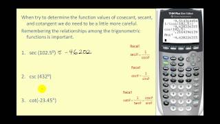 Determining Trigonometric Function Values on the Calculator [upl. by Adnerol571]