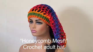 Crochet slouchy beanie for beginners  HoneyComb Mesh Slouchy Beanie crochetpatterns crochet [upl. by Dawson]