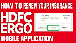 How To Renew Your HDFC ERGO Insurance Policy  HDFC ERGO Mobile App [upl. by Avihs]