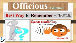 Officious How to Remember English vocabulary with tricks mnemonics synonyms antonyms examples [upl. by Remas]