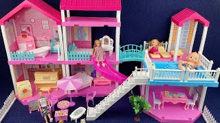 8 Minutes Satisfying with Unboxing Barbie Dream House with Swimming Pool ampSlide Toy Set Review ASMR [upl. by Ragucci]