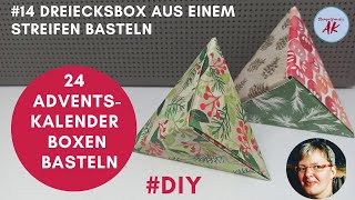 18 Dreiecksbox aus einem Streifen falten  24 Adventskalender Boxen basteln Stampin Up Anleitung [upl. by Hafeenah]