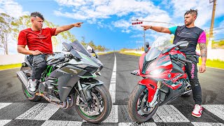 A DISPUTA DO SECULO BMW S1000RR VS MINHA KAWASAKI H2 [upl. by Hoeve]