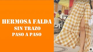 Falda asimétrica  SIN TRAZO  paso a paso [upl. by Nnylarac]