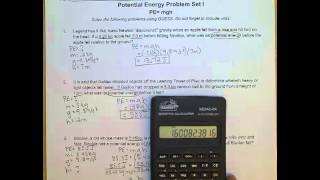 Potential Energy Problem Set 1 Answers [upl. by Tdnerb730]