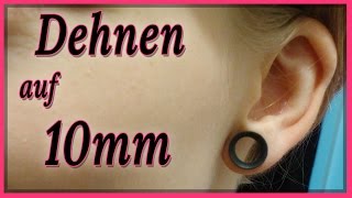 OHRLOCH DEHNEN von 8mm auf 10mm  Schmuck einsetzen Demo [upl. by Anatollo]