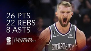 Domantas Sabonis 26 pts 22 rebs 8 asts vs Warriors 2223 season [upl. by Noel]