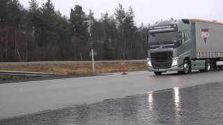 Volvo Trucks  Emergency braking at its best [upl. by Nnaillek386]