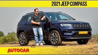 2021 Jeep Compass facelift review  familiar outside allnew inside  First Drive  Autocar India [upl. by Ihn137]