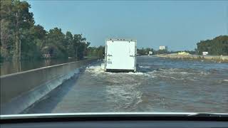 Hurricane Harvey Beaumont Texas DRIVING THROUGH FLOOD WATERS ON Interstate 110 [upl. by Etteniotna]