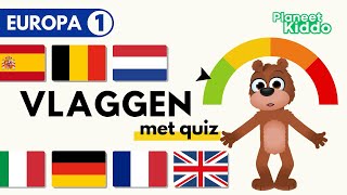 Europese Landen Leren Deel 1 🇪🇺 • Peuters En Kleuters • Met Leuke Vlaggen Quiz Voor Kinderen [upl. by Selin]