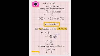 Derivations of Equations of motionchapter 2 Class 11KanwalPhysics [upl. by Ayokahs]