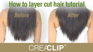 How to layer cut hair tutorialCutting Layers on yourself at home [upl. by Coralyn]